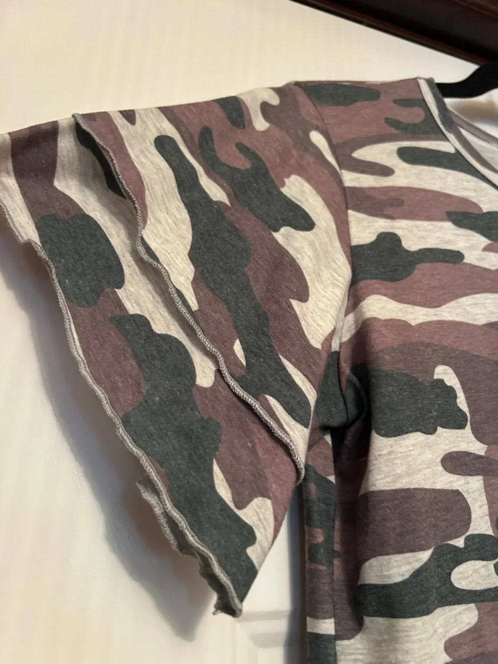 Camo Military Cotton T-Shirt Dress L Casual SS Bodycon Lagenlook Versatile